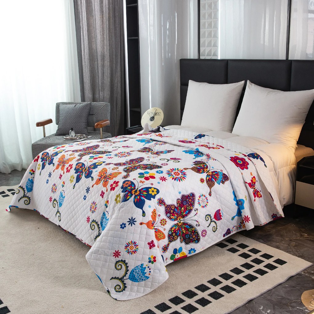 Cuvertura de pat FLUTURE COLORAT alb Dimensiune: 220 x 240 cm