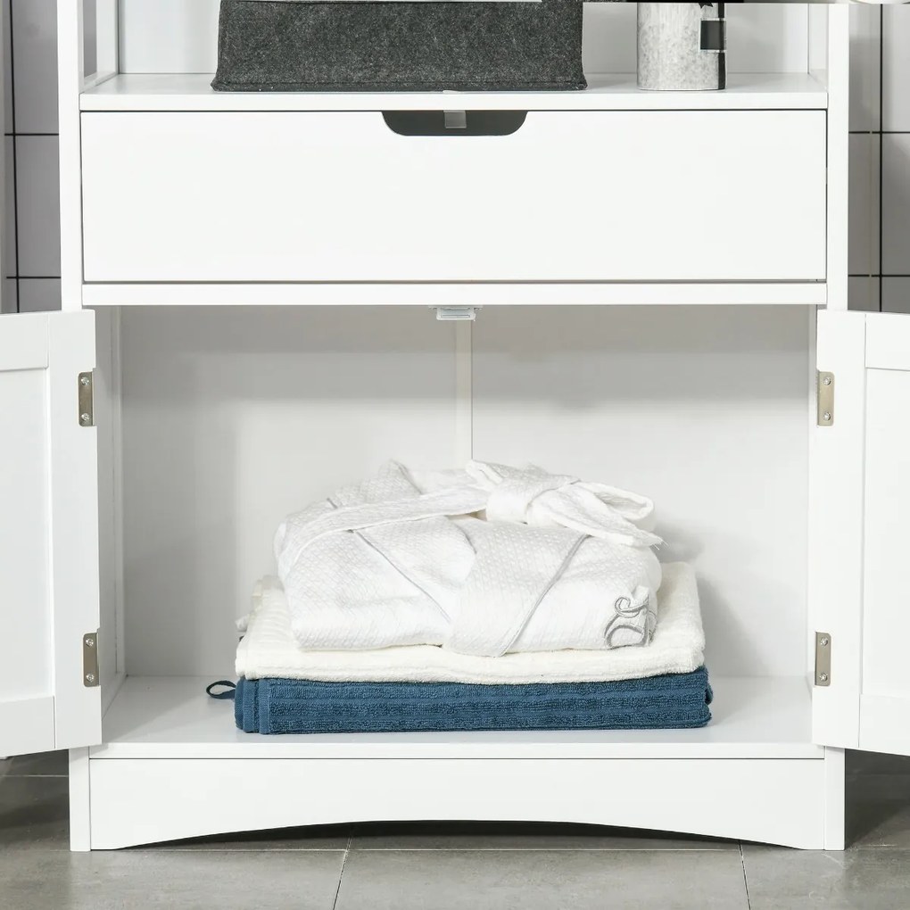 kleankin Dulap multifunctional cu rafturi, MDF, 60x33x122.5 cm, Alb | Aosom Romania