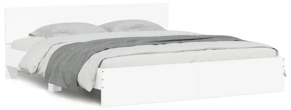 3207462 vidaXL Cadru de pat cu tăblie, alb, 180x200 cm