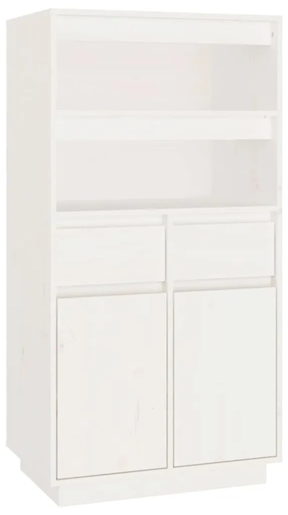 814535 vidaXL Dulap înalt, alb, 60x40x116,5 cm, lemn masiv de pin