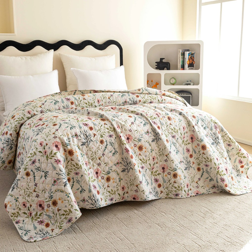 Cuvertura de pat HERBALIS crem Dimensiune: 170 x 210 cm