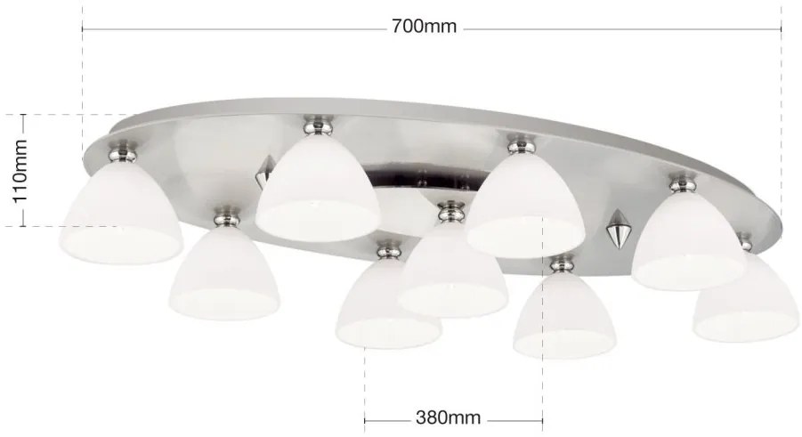 Plafoniera design modern OPALDESIGN 9L, satin