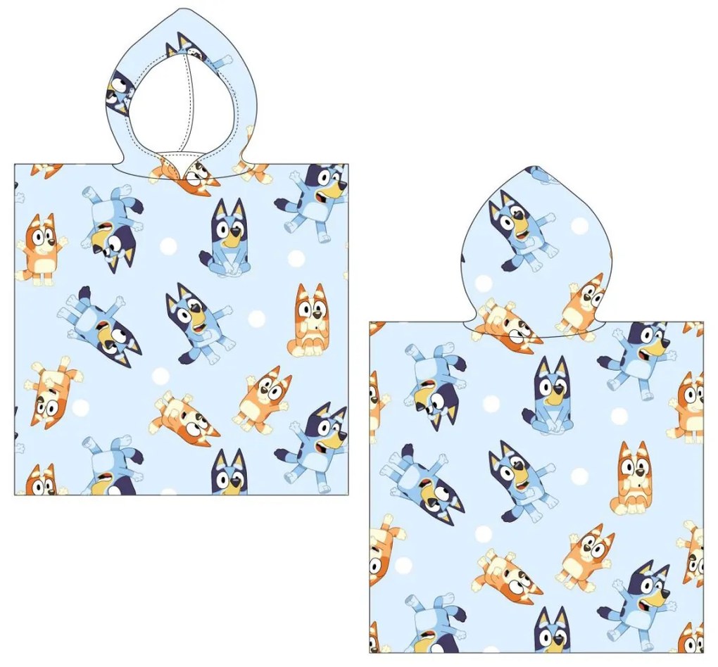Bluey poncho prosop de plajă 50x115 cm