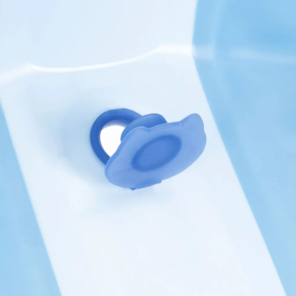 Cada pentru copii cu scurgere pliabilă albastru