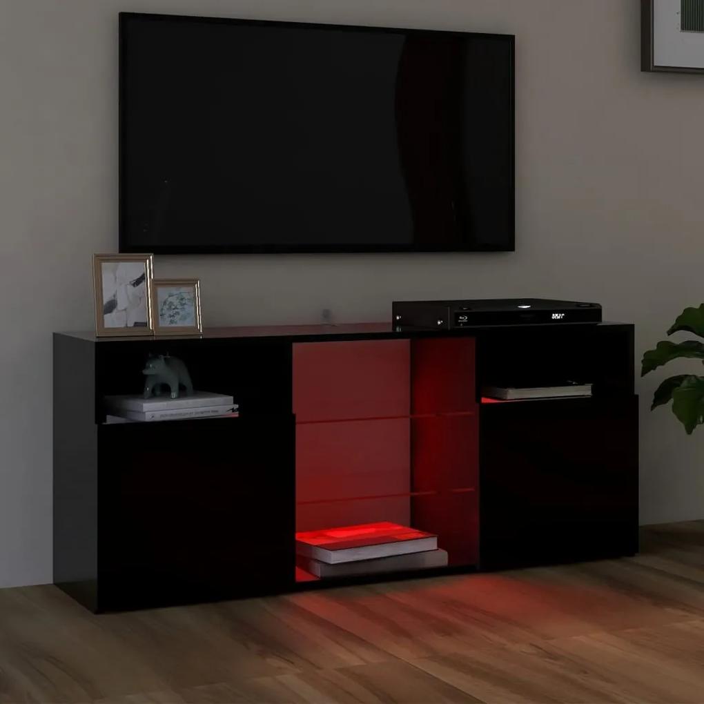 Comoda TV cu lumini LED, negru, 120x30x50 cm 1, Negru