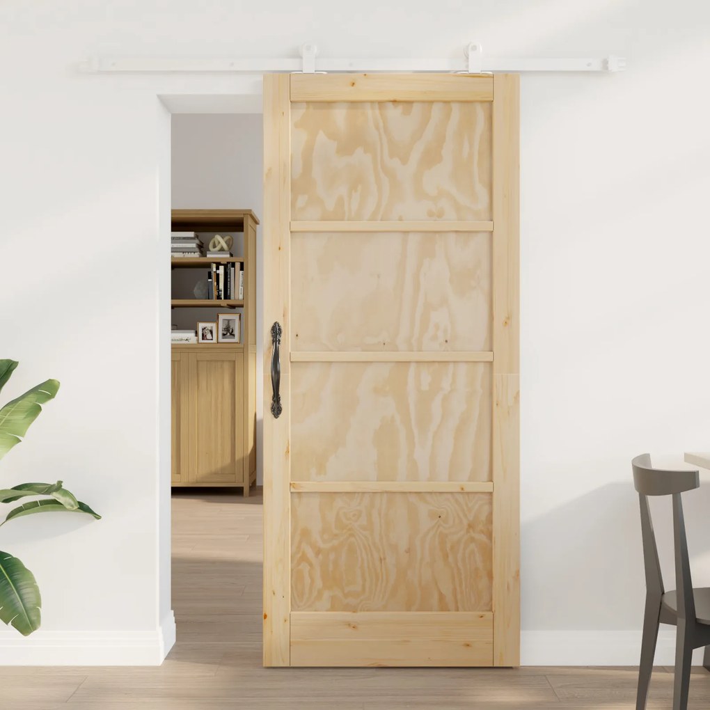 vidaXL Set de Uși Glisante Manual Natural și alb 86 x 198.5 cm