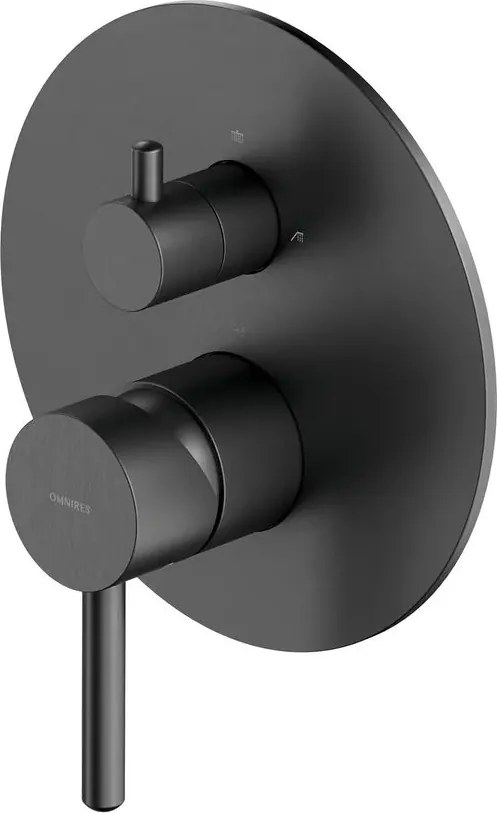 Baterie cada-dus incastrata Omnires Y monocomanda 3 cai finisaj grafit periat fara corp ingropat