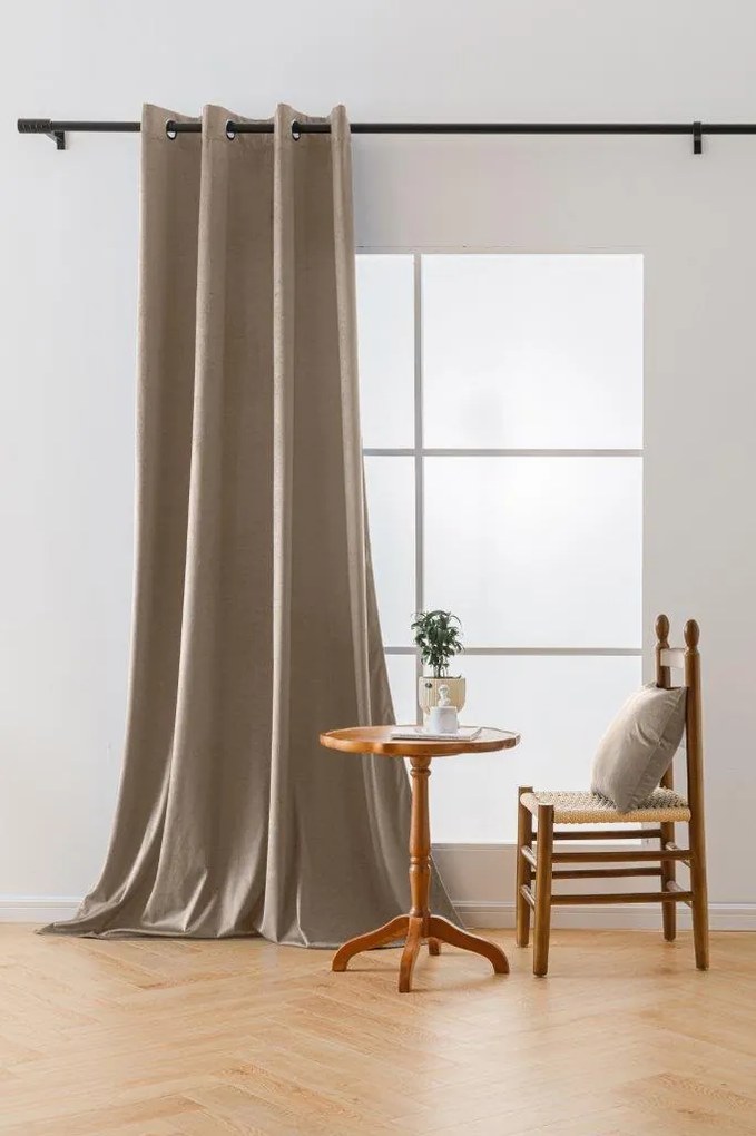 Draperie din catifea opaca bej VELVET 140x250 cm