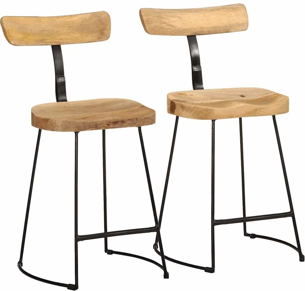 vidaXL Scaune de bar 2 buc 49x43x79 cm lemn masiv de mango