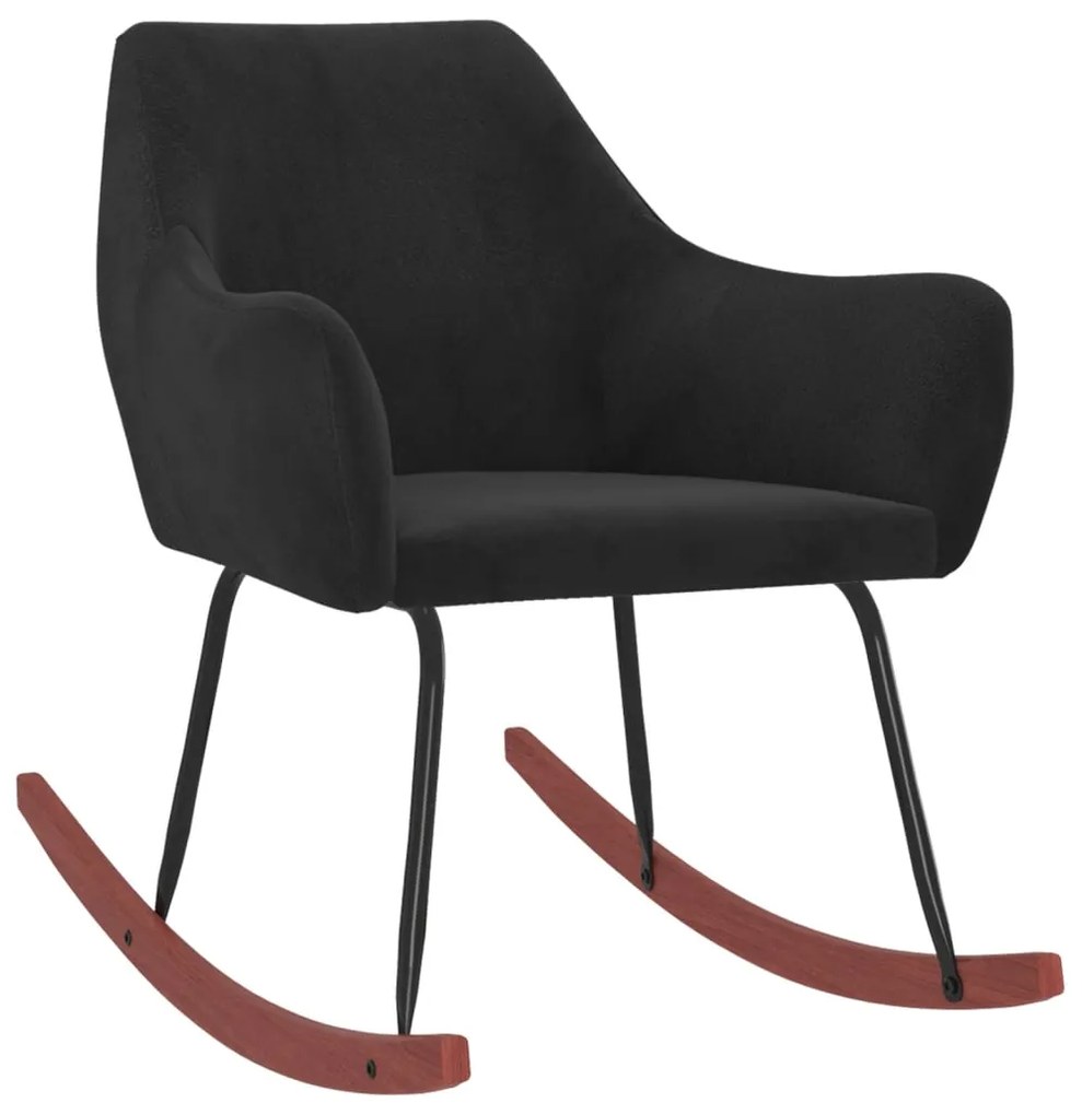 331024 vidaXL Scaun balansoar, negru, catifea