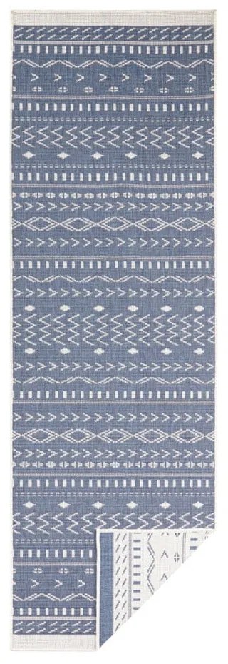 Covor adecvat pentru exterior NORTHRUGS Kuba, 80 x 250 cm, albastru-crem