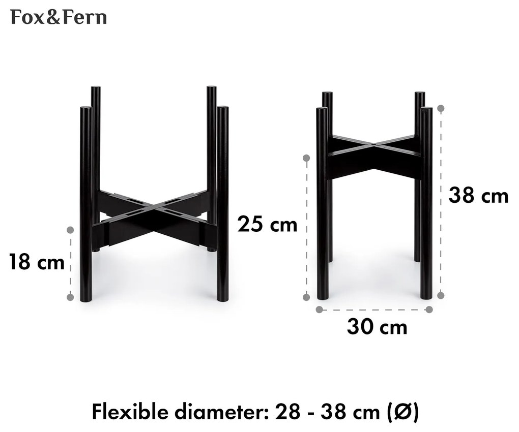 Deventer, suporturi pentru plante, pentru ghivece cu flori de 20,3-30,5 cm Ø, 2 înălțimi, frânghii de bambus