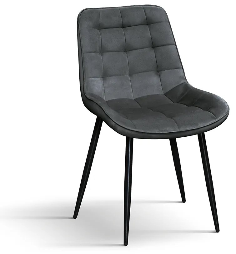 SET 4 Scaune Ernest catifea, structura metalica - BEJ - STANDARD - 4 BUCATI
