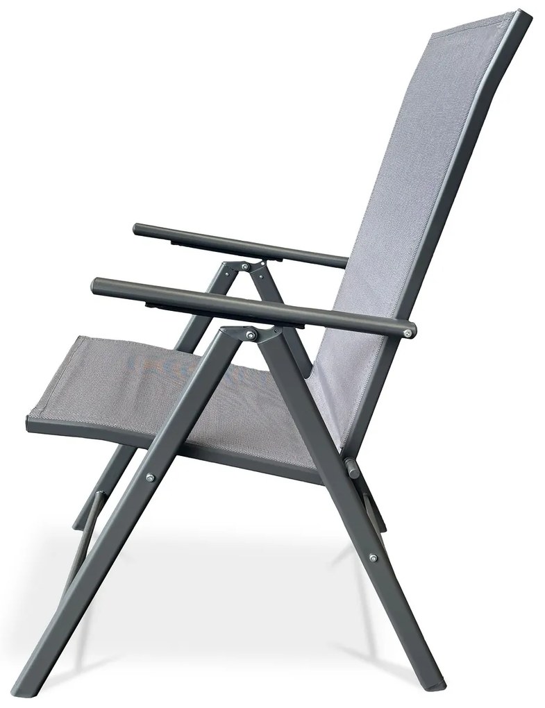 Autronic Scaun de grădină, metal, textil, gri, AZC-S1 116 GREY
