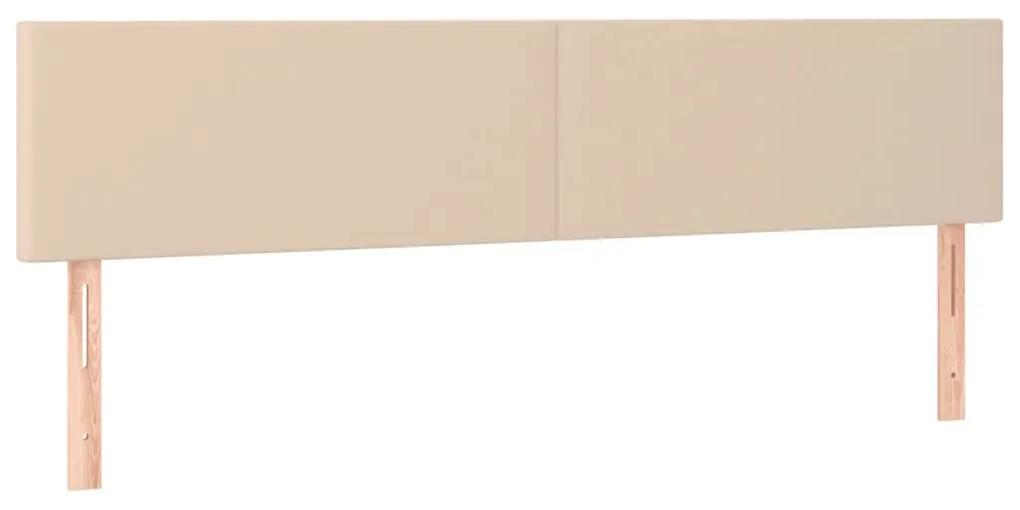 Pat continental cu saltea, cappuccino, 200x200 cm, piele eco Cappuccino, 200 x 200 cm, Design simplu