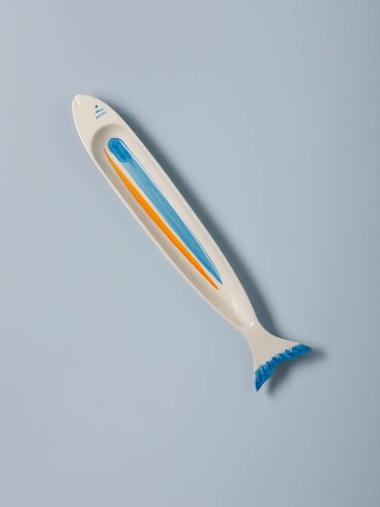 Set 2 tavi in forma de peste, din ceramica, Sardines
