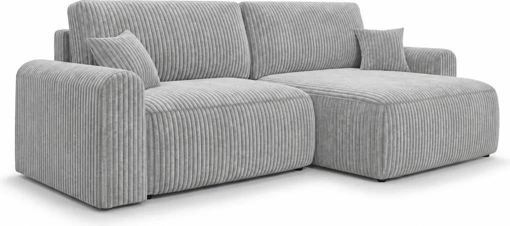 Coltar extensibil reversibil NORDEN TILIA 250x140 cm, gri deschis