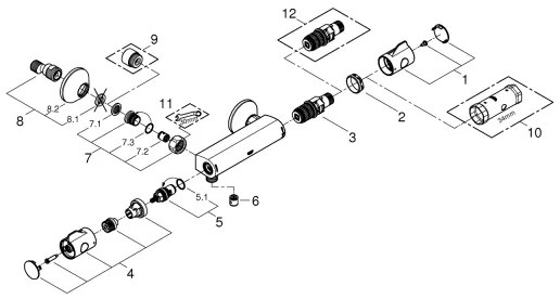 GROHE 34558000 - Baterie termostatică de duș GROHTHERM 800 DN 15 crom lucios