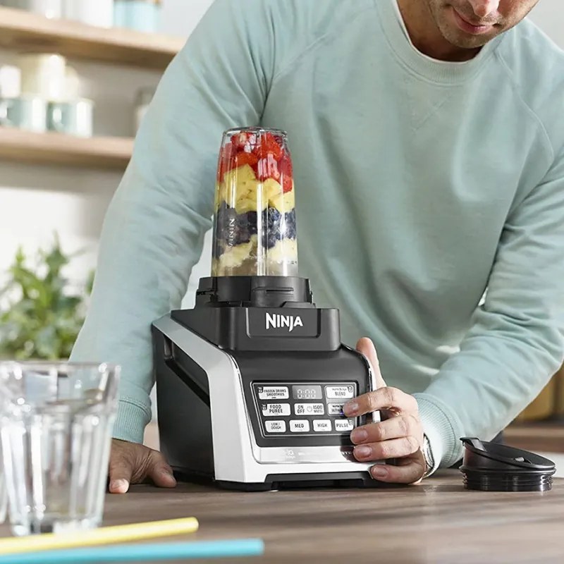 Blender Ninja BN800EU, 1200W, 2.1L, 3in1, Auto-iQ, 3 viteze, 21.000 rpm, Fara BPA, Zdrobire gheata, Negru