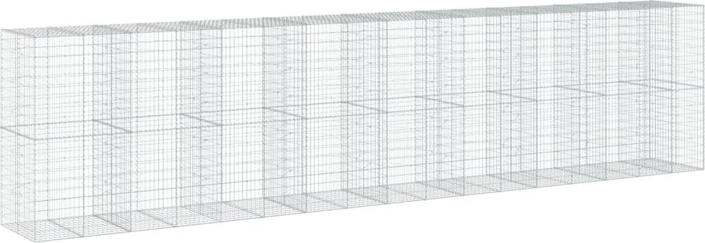 vidaXL Coș gabion cu capac, 850x100x200 cm, fier galvanizat
