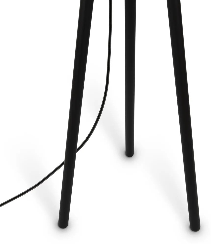 Lampadar, Lampa de podea cu trepied din lemn Calvin negru