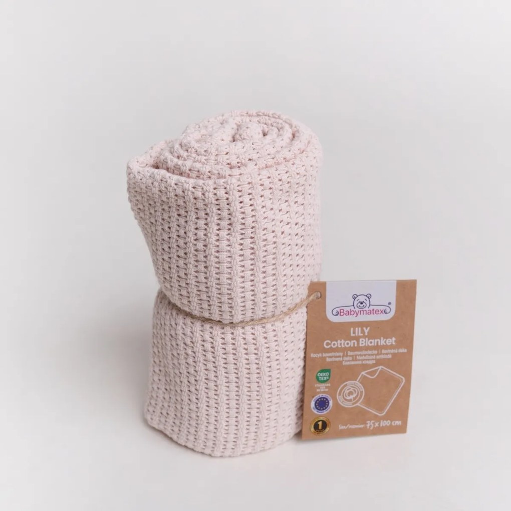 Babymatex Pătură pentru copii Lili pudră, 75 x 100 cm