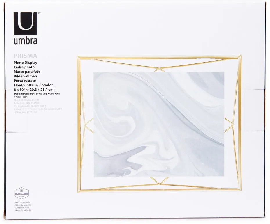 Ramă foto aurie din metal 25x30 cm Prisma – Umbra