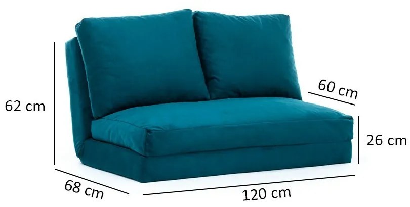 Canapea pat Taida Petrol Green