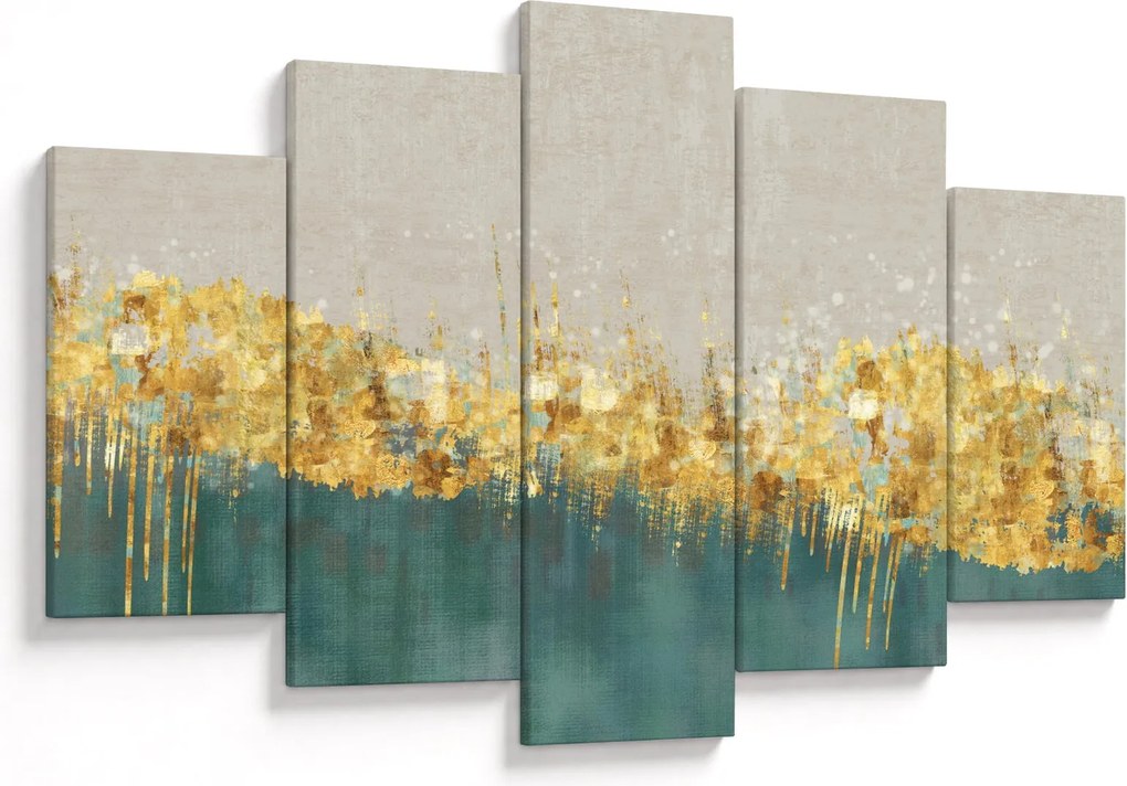 Tablou - Textura cu decor auriu (150x105 cm)