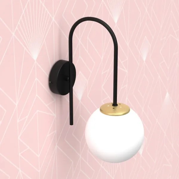 Lampă de perete CAMBRIDGE 1xE14/60W/230V neagră/alamă