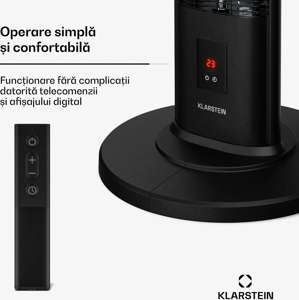 Klarstein Încălzitor cu infraroșu BlazeTower | 2000 W | 15 m² | Puternic | 101 cm x 40 cm