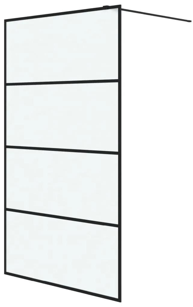 Perete cabina dus walk-in negru 115x195 cm sticla ESG mata Negru, 115 x 195 cm, Mat