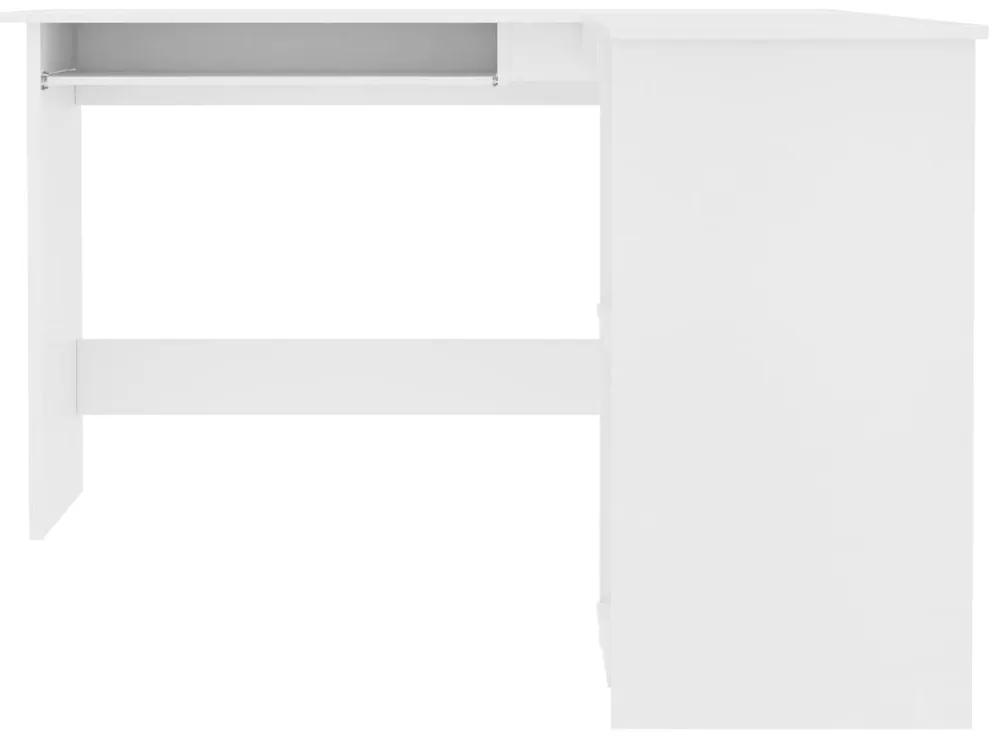 Birou de colt in forma de L, alb, 120 x 140 x 75 cm, PAL Alb