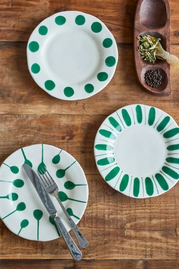 Farfurie verde din ceramică – Linora