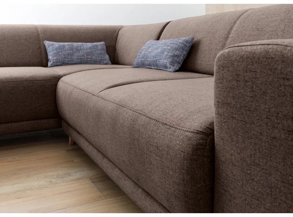 Colțar maro extensibil/cu spațiu de depozitare (cu colț pe partea stângă/în formă de ”L”) Classy Sophie – Miuform