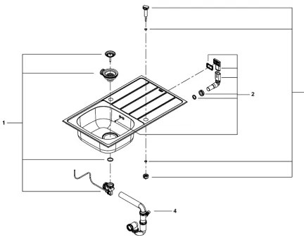 GROHE 31562SD1 - Set chiuvetă și baterie de bucătărie BAU, 860 x 500 mm, oțel inoxidabil