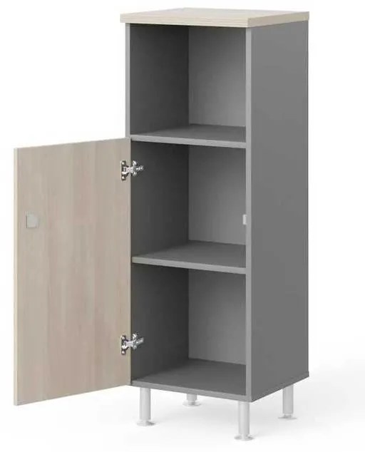 Dulap mediu Manager LUX 45 x 43 x 129,2 cm, stânga, salcâm deschis / gri
