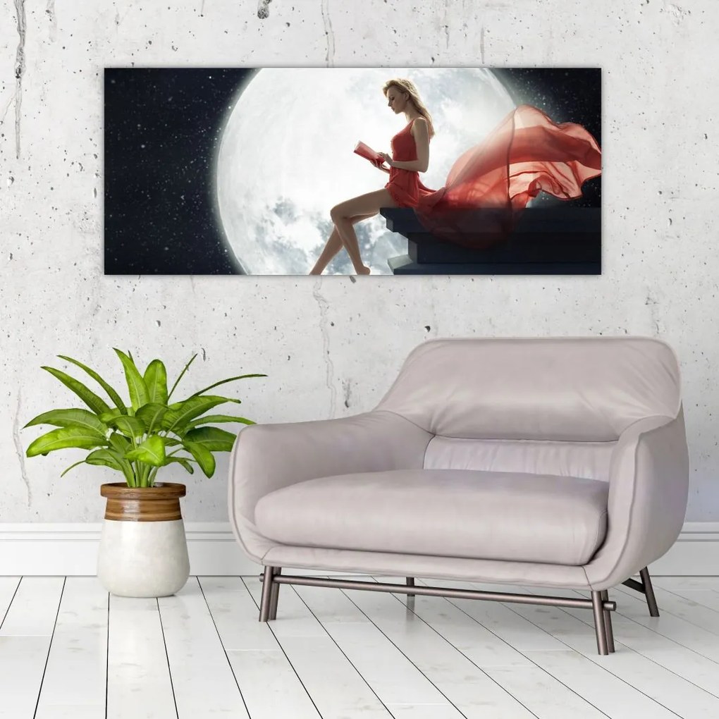 Tablou - Femeia sub clar de lună (120x50 cm)