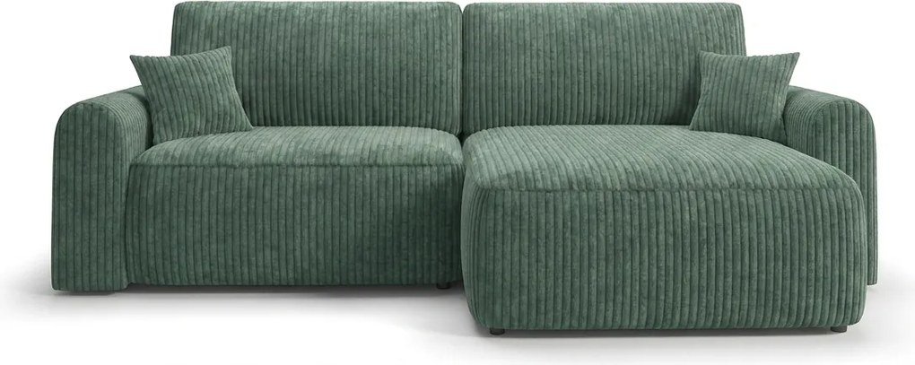 Canapea extensibila reversibila in forma de L NORDEN TILIA 250x140 cm, verde