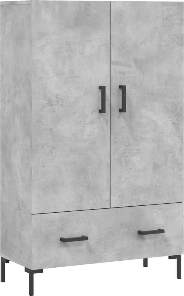 vidaXL Dulap înalt, gri beton, 69,5x31x115 cm, lemn prelucrat