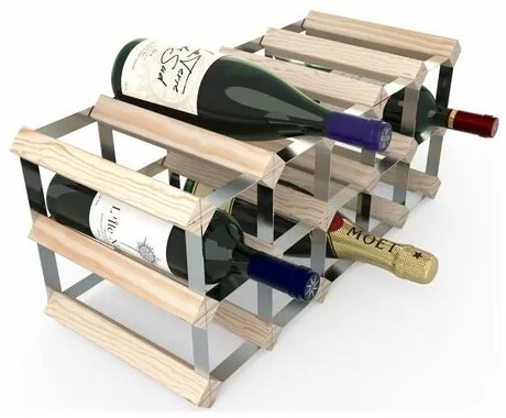 Suport 15 sticle de vin RTA, pin natural