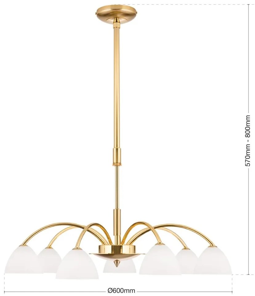 Candelabru 7 brate elegant design modern OPALDESIGN, auriu mat