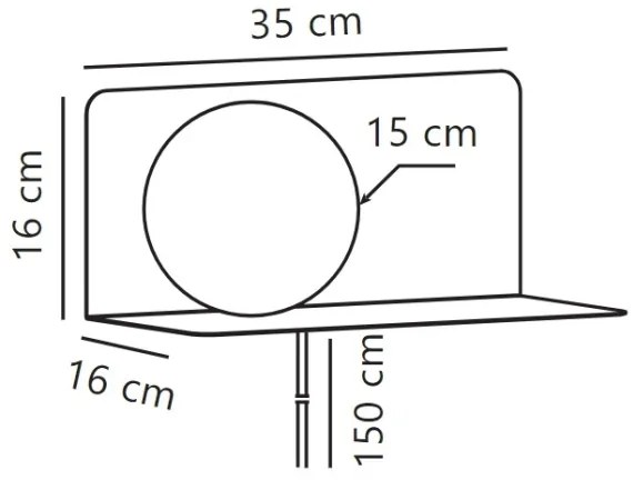 Aplică cu raft Nordlux LILIBETH 1xE14/25W/230V negru