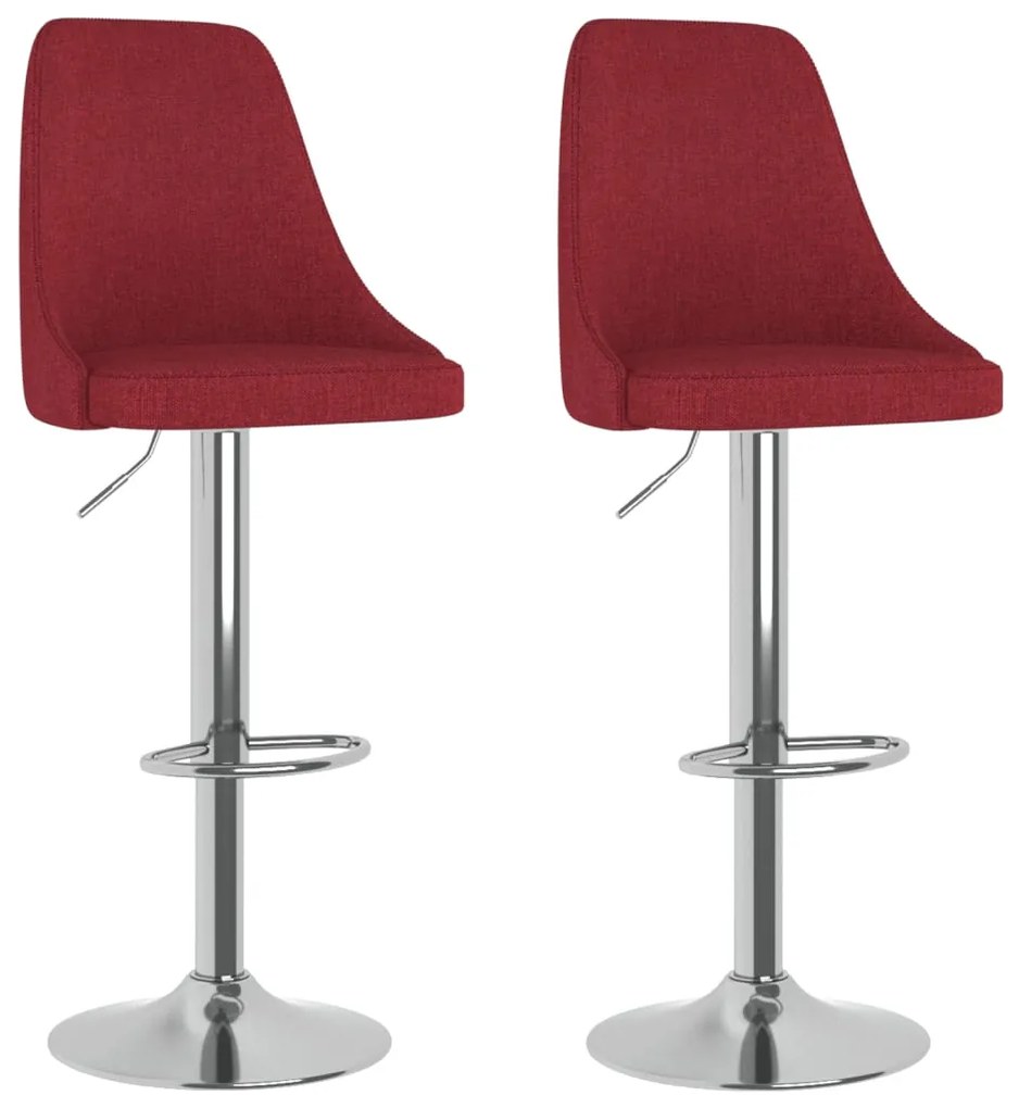 Scaune de bar, 2 buc., rosu vin, material textil 2, Bordo