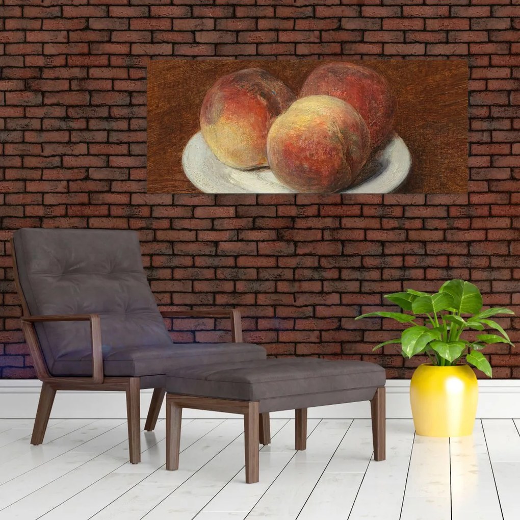 Tablou - Henri Fantin-Latour, Three Peaches on a Plate, reproducere (120x50 cm)
