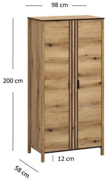 Dulap de haine Hemos 1 (stejar evoke) . 1116850