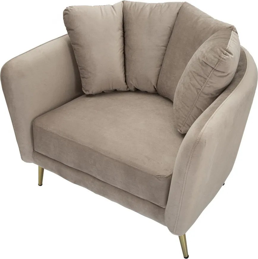 Fotoliu taupe cu tapițerie din catifea Kiev – Mauro Ferretti