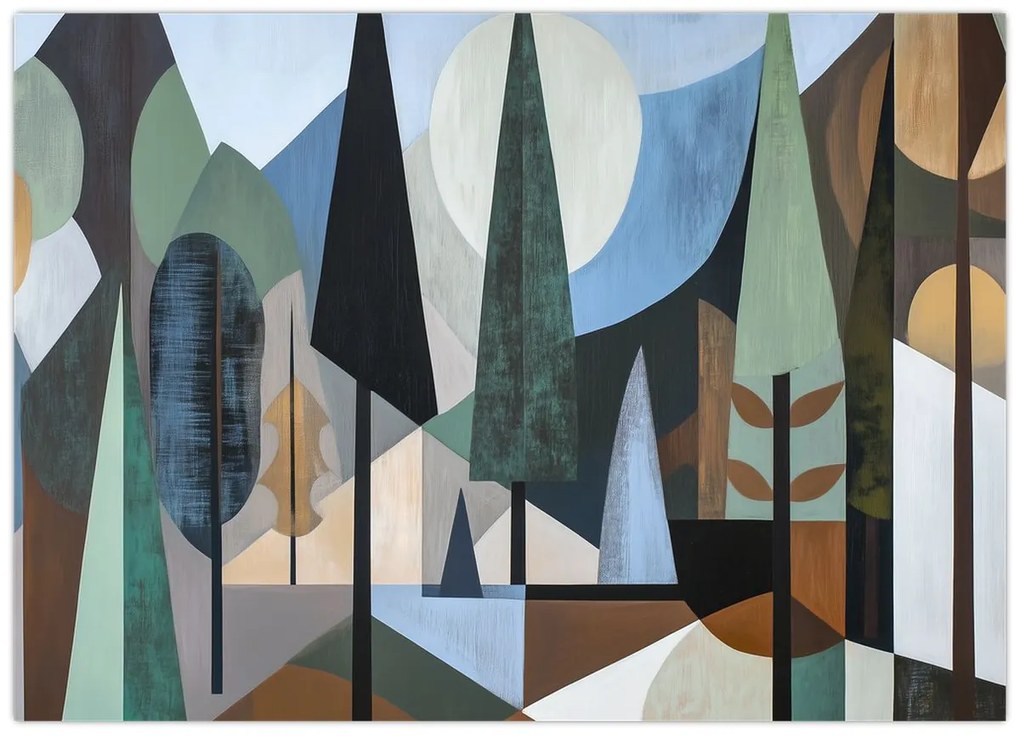 Tablou - Abstracție geometrică naturală II. (70x50 cm)