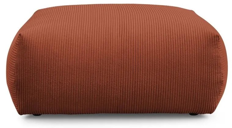 Taburet cărămiziu cu tapițerie din catifea reiată Voltaire – Bobochic Paris