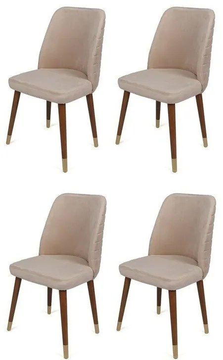 Set de scaune de sufragerie Hugo Cream and Walnut, 4 buc.